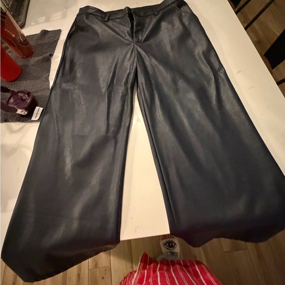 Blue leather Pants - Picture 1 of 4